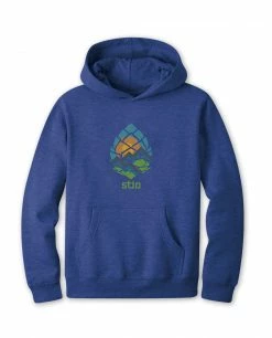 Stio Kids' Pinecone Globe Hoodie -Stio Online Store Kids Globe Hoodie Heather Royal Heather