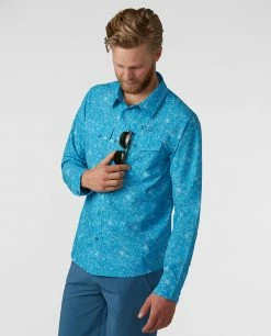 Stio Men's CFS Shirt -Stio Online Store M CFS Shirt Rapid Blue Floral 2
