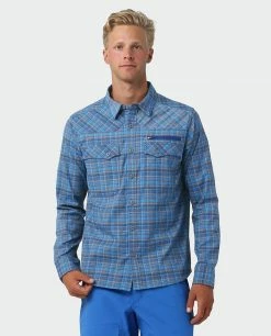 Stio Men's Eddy Slope Shirt -Stio Online Store M Eddy Slope Shirt Alpine Lake Plaid 1