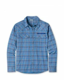 Stio Men's Eddy Slope Shirt -Stio Online Store M Eddy Slope Shirt LS Alpine Lake Plaid