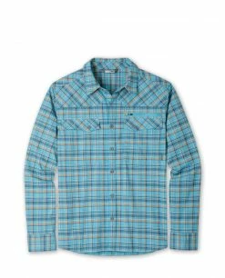 Stio Men's Eddy Slope Shirt -Stio Online Store M Eddy Slope Shirt LS Dusty Denim Plaid