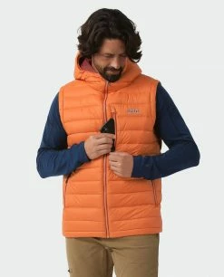 Stio Men's Hometown Down Hooded Vest -Stio Online Store M Hometown Down Hooded Vest Burnt Orange 2