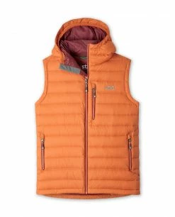 Stio Men's Hometown Down Hooded Vest -Stio Online Store M Hometown Down Hooded Vest Burnt Orange