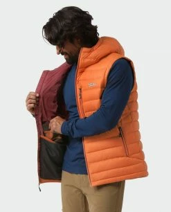 Stio Men's Hometown Down Hooded Vest -Stio Online Store M Hometown Down Hooded Vest Burnt Orange 3