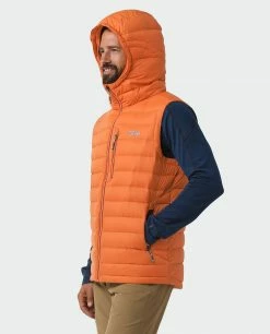 Stio Men's Hometown Down Hooded Vest -Stio Online Store M Hometown Down Hooded Vest Burnt Orange 4