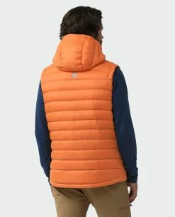 Stio Men's Hometown Down Hooded Vest -Stio Online Store M Hometown Down Hooded Vest Burnt Orange 5