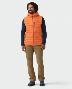 Stio Men's Hometown Down Hooded Vest -Stio Online Store M Hometown Down Hooded Vest Burnt Orange 6