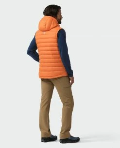 Stio Men's Hometown Down Hooded Vest -Stio Online Store M Hometown Down Hooded Vest Burnt Orange 7