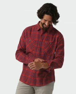 Stio Men's Miter Lightweight Flannel Shirt 45 Stio Men's Miter Lightweight Flannel Shirt -Stio Online Store M Miter Lightweight Flannel Shirt Roasted Beet Plaid 2
