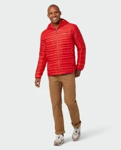 Stio Men's Pinion Down Hooded Jacket -Stio Online Store M Pinion Hooded Down Jacket Risk Red 1 Full