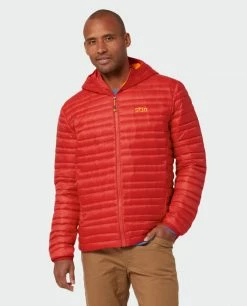 Stio Men's Pinion Down Hooded Jacket -Stio Online Store M Pinion Hooded Down Jacket Risk Red 3 Top