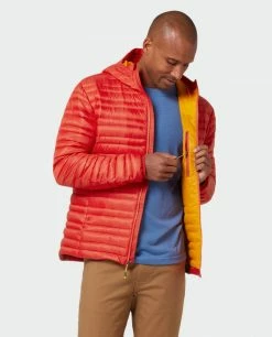 Stio Men's Pinion Down Hooded Jacket -Stio Online Store M Pinion Hooded Down Jacket Risk Red 6 Top