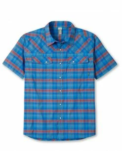 Stio Men's Eddy Shirt SS 35 Stio Men's Eddy Shirt SS -Stio Online Store M SS Eddy Blue Jolt Plaid