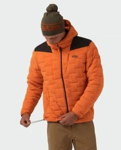 Stio Men's Skillet Stretch Down Hooded Jacket -Stio Online Store M Skillet Stretch Down Hooded Jacket Basecamp Orange 3