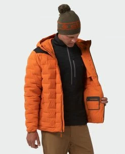 Stio Men's Skillet Stretch Down Hooded Jacket -Stio Online Store M Skillet Stretch Down Hooded Jacket Basecamp Orange 5
