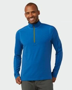 Stio Men's Tipton Tech Half Zip -Stio Online Store M Tipton Tech Half Zip Alpine Lake Heather 1