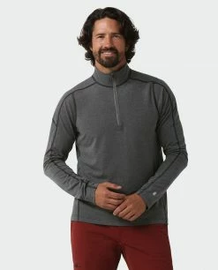 Stio Men's Tipton Tech Half Zip -Stio Online Store M Tipton Tech Half Zip Boundary Black Heather 1