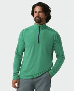 Stio Men's Tipton Tech Half Zip -Stio Online Store M Tipton Tech Half Zip Greenery Heather 1