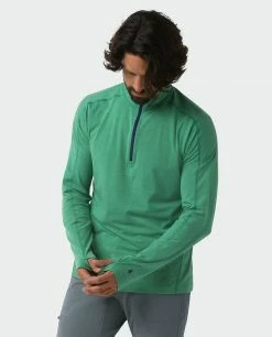 Stio Men's Tipton Tech Half Zip -Stio Online Store M Tipton Tech Half Zip Greenery Heather 2