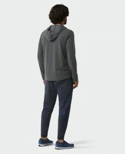 Stio Men's Tipton Tech Hooded Henley -Stio Online Store M Tipton Tech Hooded Henley Boundary Black Heather 5