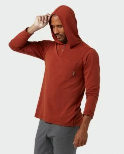 Stio Men's Tipton Tech Hooded Henley -Stio Online Store M Tipton Tech Hooded Henley Roasted Beet Heather 2