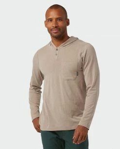 Stio Men's Tipton Tech Hooded Henley -Stio Online Store M Tipton Tech Hooded Henley Rodeo Dust Heather 1