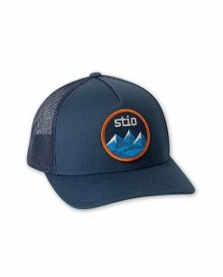 Stio Circle Mountain Patch Trucker 6 Stio Circle Mountain Patch Trucker -Stio Online Store Stio Circle Mountain Patch Trucker Hat Navy Side