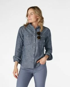 Stio Women's Ashton Chambray Shirt - Past Season -Stio Online Store W Ashton Chambray Shirt Dark Chambray 1 2b5782e0 b711 4ad5 ae5a bf5cda1cf818