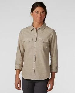 Stio Women's Ashton Chambray Shirt - Past Season -Stio Online Store W Ashton Chambray Shirt Rodeo Dust 1 09b585df ea65 4d3c 98db ee69d1084517