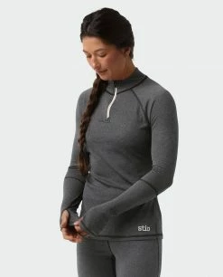 Stio Women's Basis Power Wool™ Zip Neck -Stio Online Store W Basis Power Wool Zip Neck Boundary Black 2 37c006a7 35c3 4a38 9f41 a1c45e460ffd