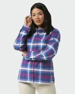 Stio Women's Buckhorn Insulated Snap Shirt -Stio Online Store W Buckhorn Insulated Snap Shirt Mulberry Plaid 2