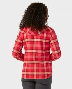 Stio Women's Buckhorn Insulated Snap Shirt -Stio Online Store W Buckhorn Insulated Snap Shirt Risk Red Plaid 4