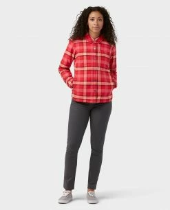 Stio Women's Buckhorn Insulated Snap Shirt -Stio Online Store W Buckhorn Insulated Snap Shirt Risk Red Plaid 5