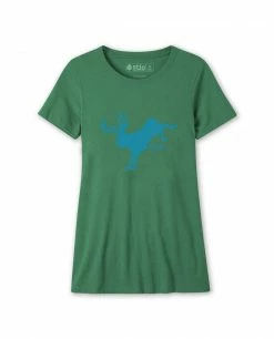 Stio Women's Bucking Jackalope Tee -Stio Online Store W Bucking Jackalope Tee Kelly Green heather