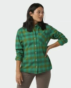 Stio Women's Dovetail Lightweight Flannel Shirt 45 Stio Women's Dovetail Lightweight Flannel Shirt -Stio Online Store W Dovetail Lightweight Flannel Shirt Greenery Plaid 2