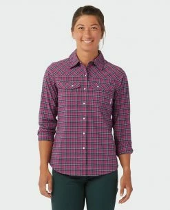 Stio Women's Eddy Shirt LS -Stio Online Store W Eddy Shirt LS Backyard Berry Plaid 1 f71ffe7f 86ee 4159 9c2b ff852753760b