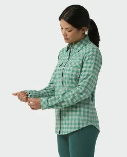Stio Women's Eddy Shirt LS -Stio Online Store W Eddy Shirt LS Greenery Plaid 3 44676d74 a0bf 45ca ae08 1b52d2082d5a