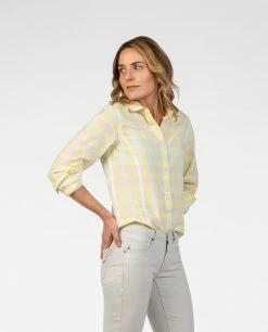 Stio Women's Emery Shirt LS 20 Stio Women's Emery Shirt LS -Stio Online Store W Emery Shirt LS Lemonade Check 6