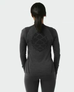 Stio Women's Basis® Seamless Tech Crew -Stio Online Store W Full Range Seamless Crew Boundary Black Heather 3