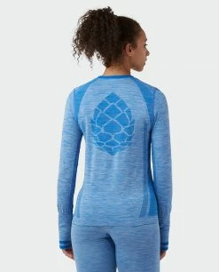 Stio Women's Basis® Seamless Tech Crew -Stio Online Store W Full Range Seamless Crew Wind River Blue Heather 3