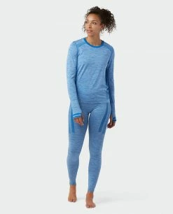 Stio Women's Basis® Seamless Tech Crew -Stio Online Store W Full Range Seamless Crew Wind River Blue Heather 4