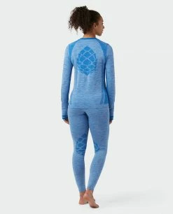 Stio Women's Basis® Seamless Tech Crew -Stio Online Store W Full Range Seamless Crew Wind River Blue Heather 5