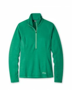 Stio Women's Gannett Peak Fleece Half Zip -Stio Online Store W Gannet Peak Half Zip Greenery