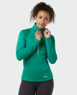 Stio Women's Gannett Peak Fleece Half Zip -Stio Online Store W Gannett Peak Half Zip Greenery 2