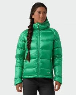 Stio Women's Hometown Down Hooded Jacket -Stio Online Store W Hometown Down Hooded Jacket Greenery 1