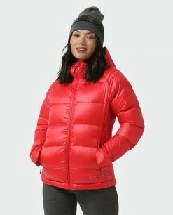 Stio Women's Hometown Down Hooded Jacket -Stio Online Store W Hometown Down Hooded Jacket Risk Red 1