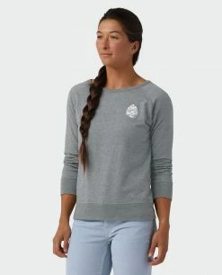 Stio Women's Pinecone Ripple Crewneck -Stio Online Store W Pinecone Ripple Crewneck Charcoal Heather 1
