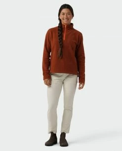 Stio Women's Rawlins Shearling Fleece Half Zip -Stio Online Store W Rawlins Shearling Fleece Half Zip Maple Brown 3