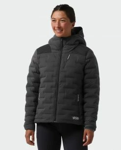 Stio Women's Skillet Stretch Down Hooded Jacket -Stio Online Store W Skillet Stretch Down Hooded Jacket Boundary Black 1