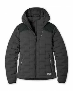 Stio Women's Skillet Stretch Down Hooded Jacket -Stio Online Store W Skillet Stretch Down Hooded Jacket Boundary Black